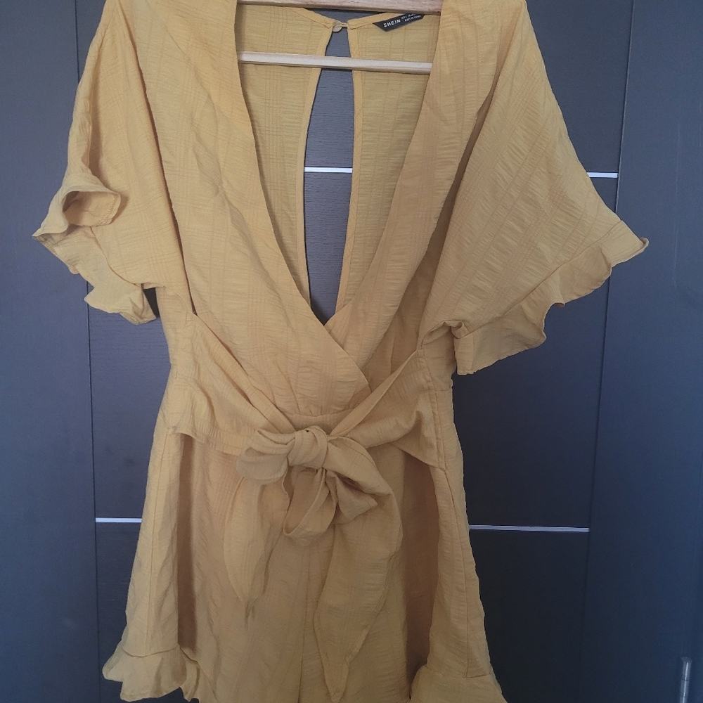 *NEW* Yellow Romper with Sash Belt